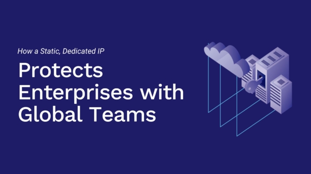 banner image with a laptop with a key in it with a text enterprise VPN with static IP