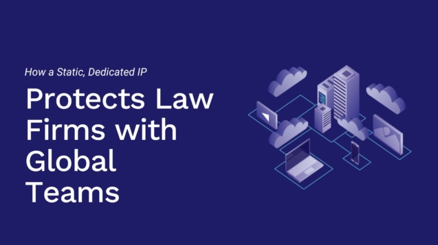 banner image with a network of computers with a text VPN for law firms