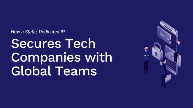 banner image with a mobile and a laptop with workers sitting around it and a text VPN for tech companies